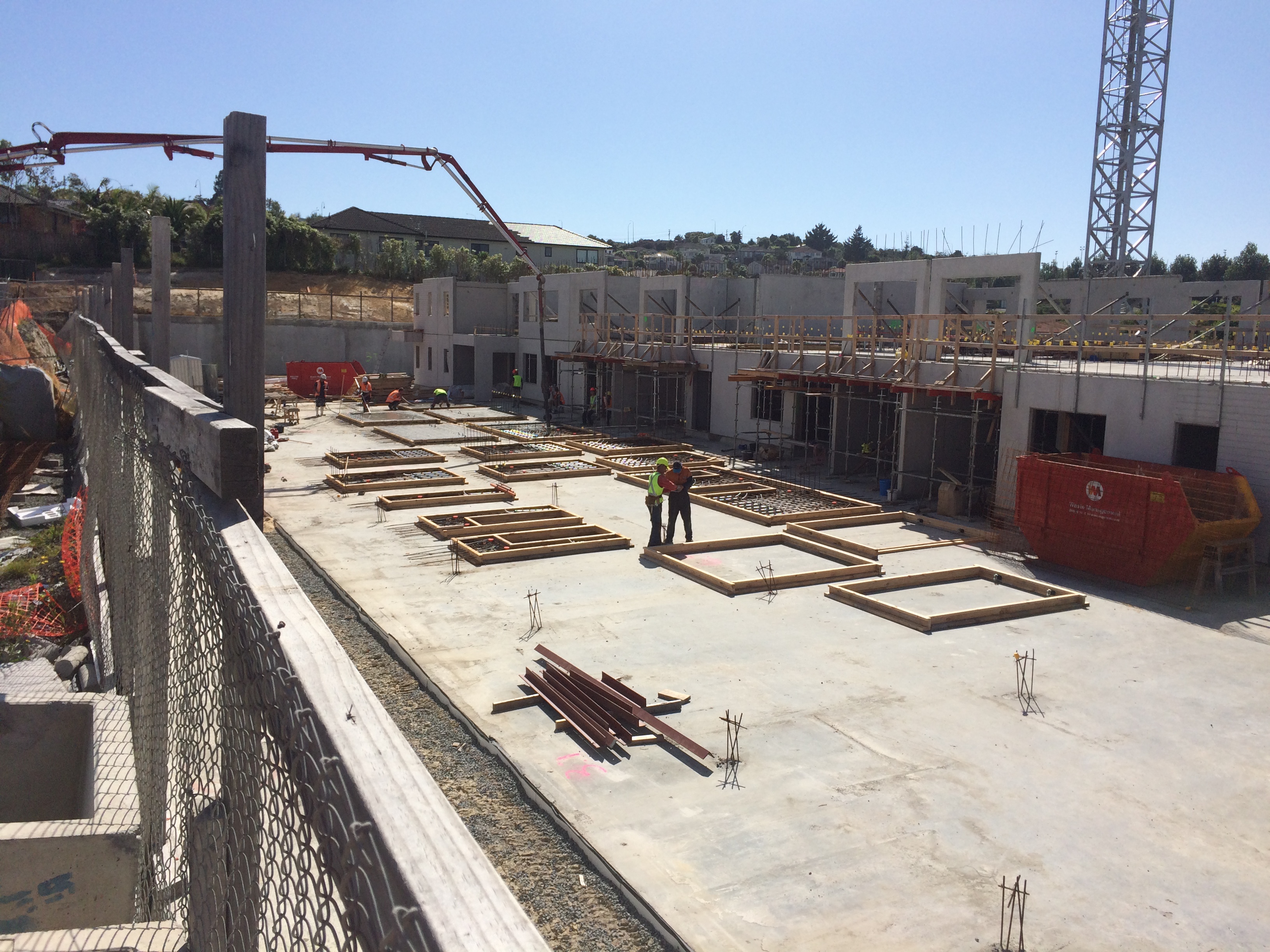 Onehunga Bay Terraces structural concrete works
